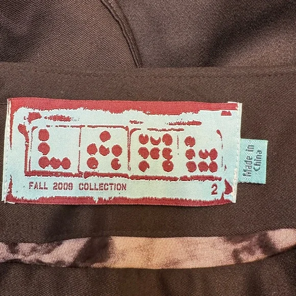 Vintage L.A.M.B Gwen Stefani Wool Y2K Punk Glam Rock Goth Ruffle Skirt Size 2 XS